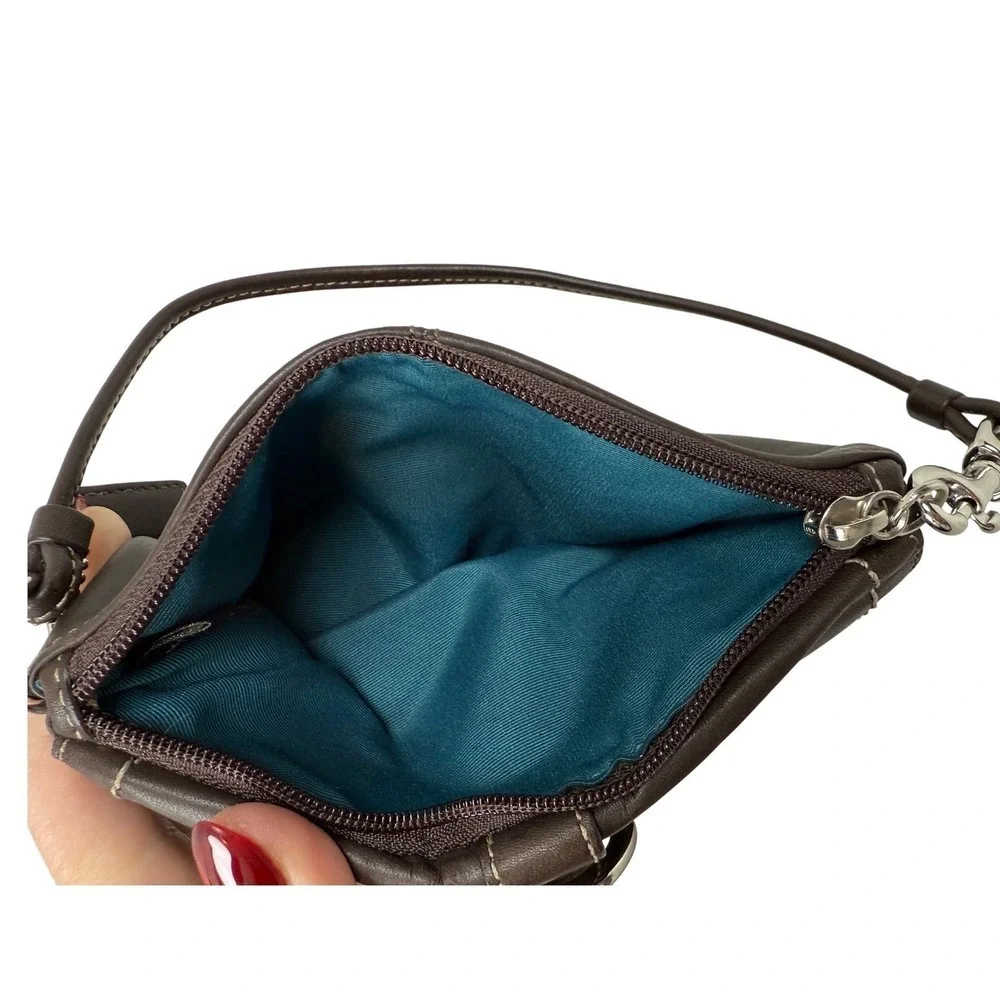 COACH Brown Soho Large Leather Wristlet